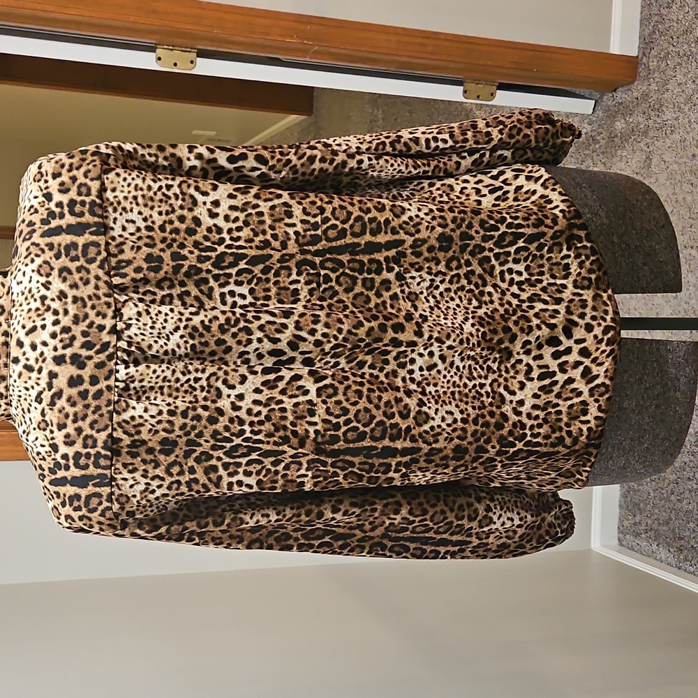 Pleione Leopard Print Neck Tie Wrap Blouse - Picture 7 of 10